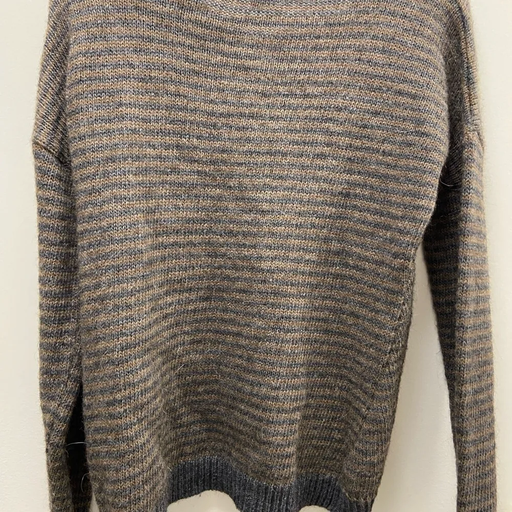 LineaMaglia sweater Size large Italy made wool & alpaca striped sweater Gray - Image 5