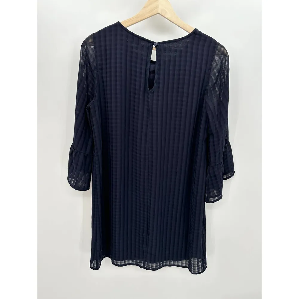 Lulu's Blue Printed Long Sleeve Bell Cuff Mini Dress Women's Size Medium M - Image 2