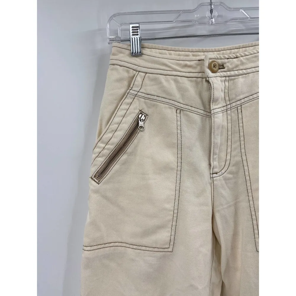 Free People Misty Road Wide Leg Cotton Pants in Ecru White Size 0 - Image 22