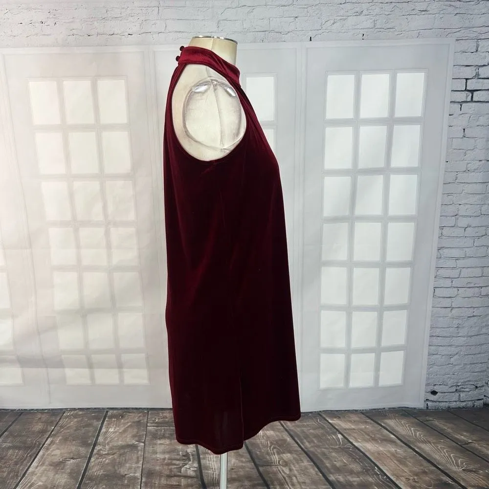 Veronica M Halter Neck Velvet Burgundy Cocktail Mini Dress Size S NWT - Image 4