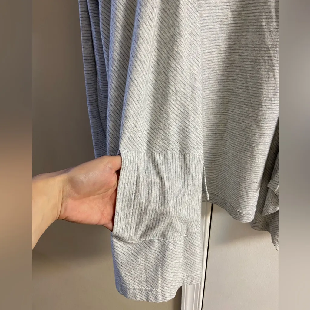 J Jill Pure Jill cascading cardigan striped heather grey pima cotton XS/S Gray - Image 5