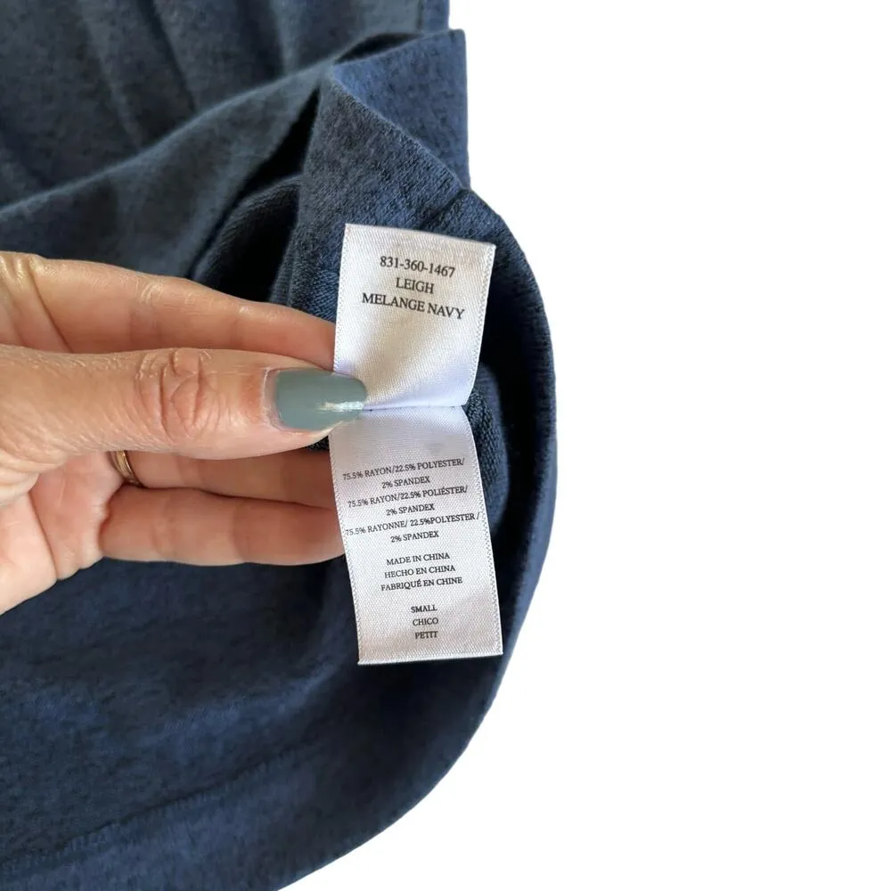 Rails Leigh Navy Velvet Lace Up Long Sleeve Pullover Knit Top Size Small NWT - Image 6