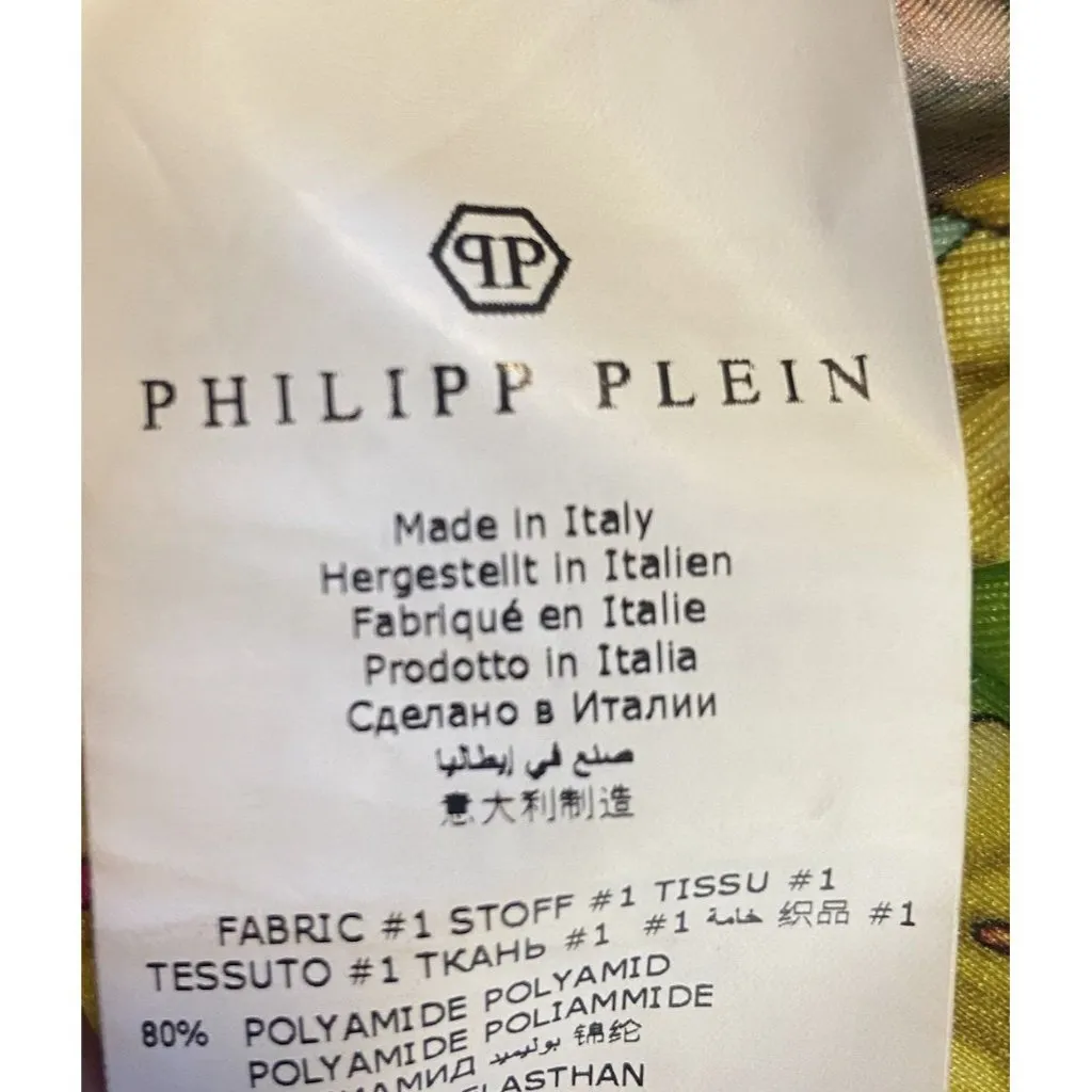 Philipp Plein Short Dress Baroque Size M SKULL Bodycon Designer Retails $1450‎ Yellow Size M - Image 12