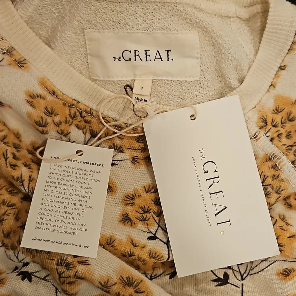 💕THE GREAT💕 The Shrunken Sweatshirt ~ Camomile Floral Size 1 Small NWT - Image 10