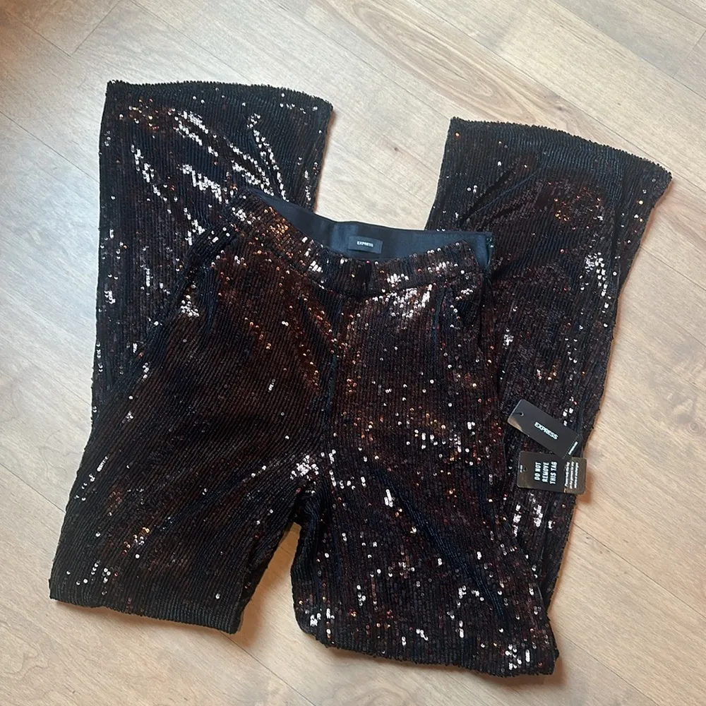 Express High Waisted Sequin Wide Leg Pants NWT - Image 5