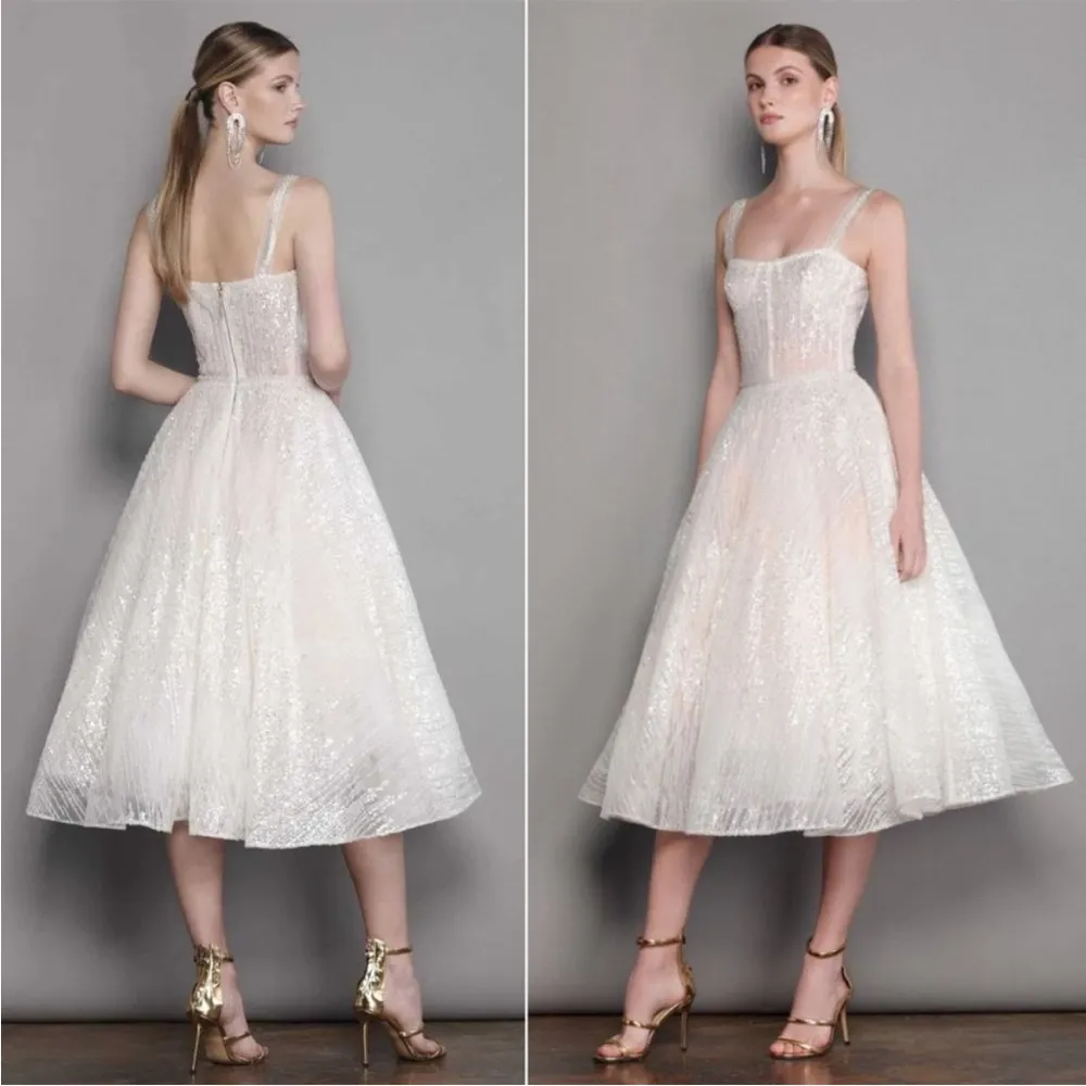 Bronx and Banco Mademoiselle Bridal Midi Dress NWT Size Medium - Image 4