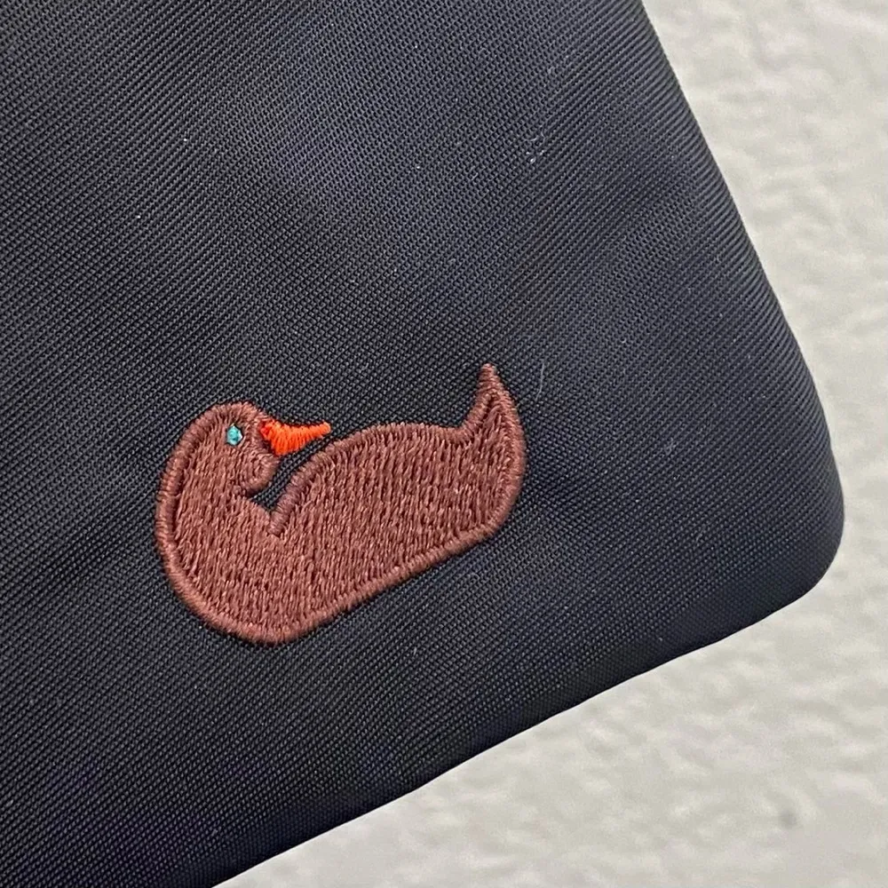 DOONEY & BOURKE North South Triple Zip Black Nylon Embroidered Duck Crossbody - Image 10