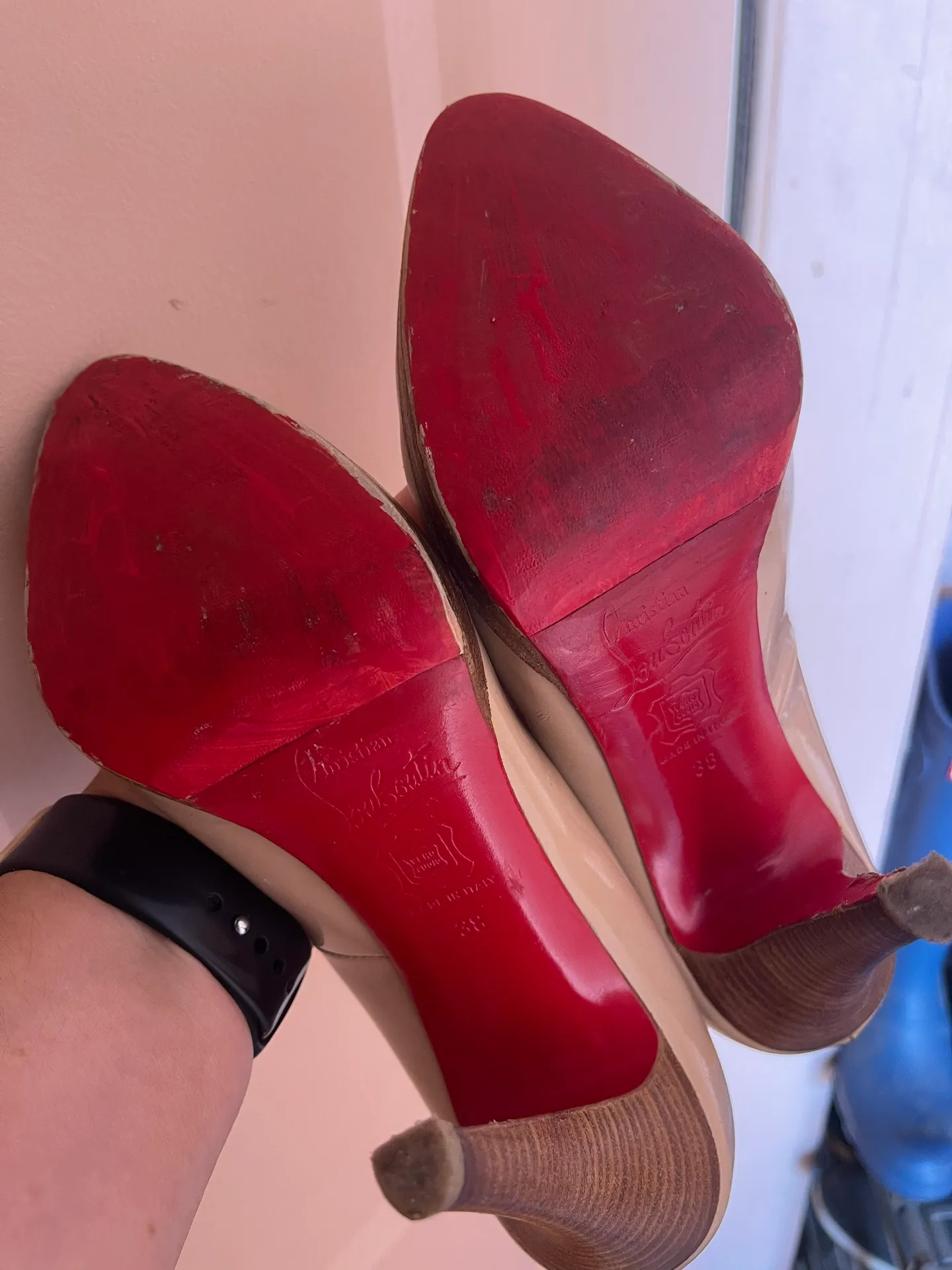 Nude Louboutin Heels - Image 6