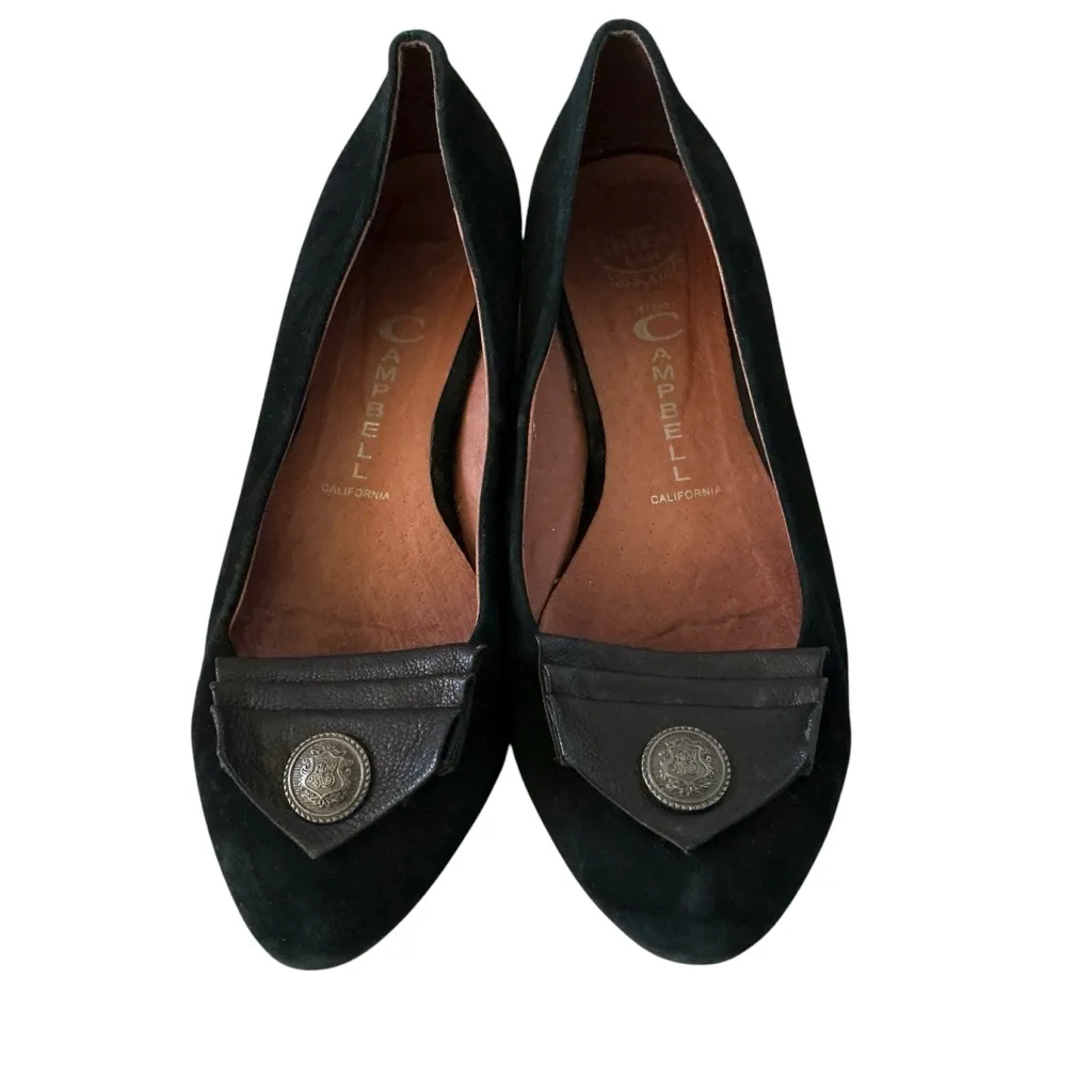 Jeffrey Campbell Reagle black suede leather flats with buckle Sz 7 - Image 2
