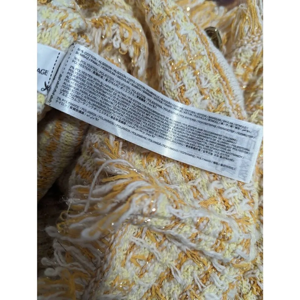 Mango  pocket tweed cardigan Small - Image 5