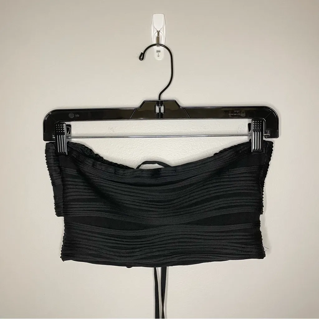 SHEIN Drawstring Front Cut Out Tube Top, Black, Size S, NWOT - Image 6