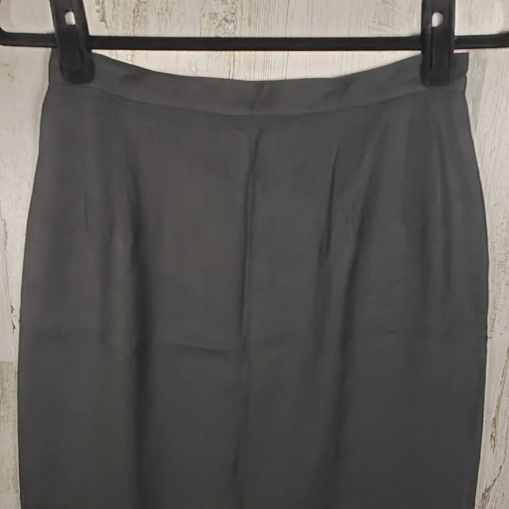 Harve Benard Vintage 80s Black Midi Pencil Skirt Women's Size 10 - Image 2