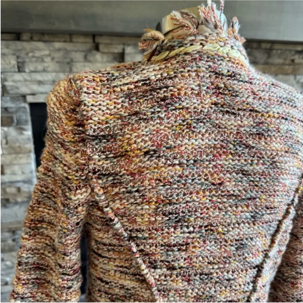 Anthropologie Textured Fringe Blazer in Multicolor - Image 6