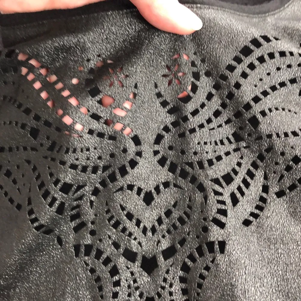 Rock & Republic Black Cut Out Faux Leather Look XS - Image 3