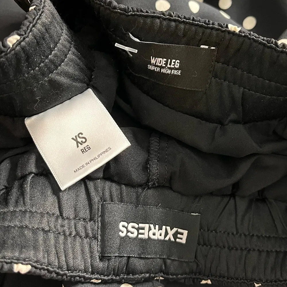 Express Palazzo Pants Super High Waisted Polka Dot Wide Leg XS - Image 4