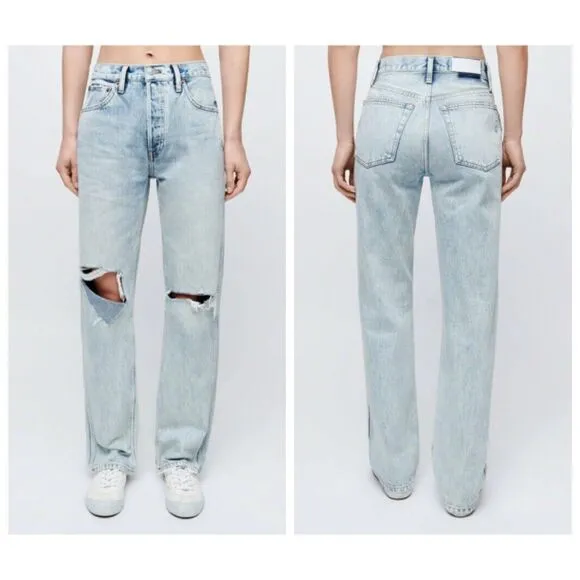 Re/Done 90s High Rise Loose Jeans In Vintage Playa Destroy 32 - Image 2