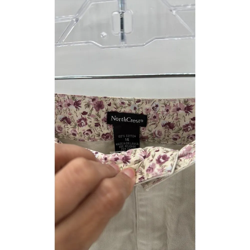 North Crest 90s midi off white belted skirt size 14 festival casual summer - Image 8