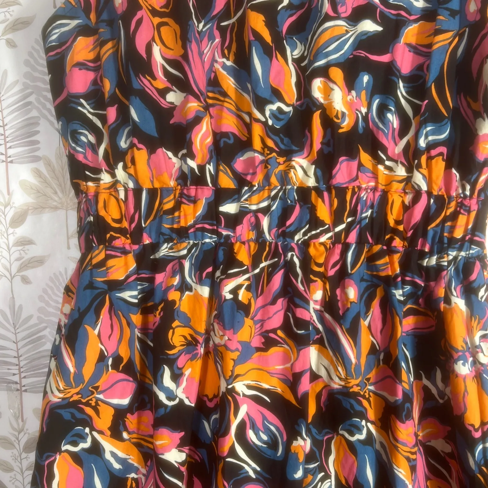 French Connection Twist Front Maxi Dress Women's M‎ Multicolor Floral Cotton - Image 11