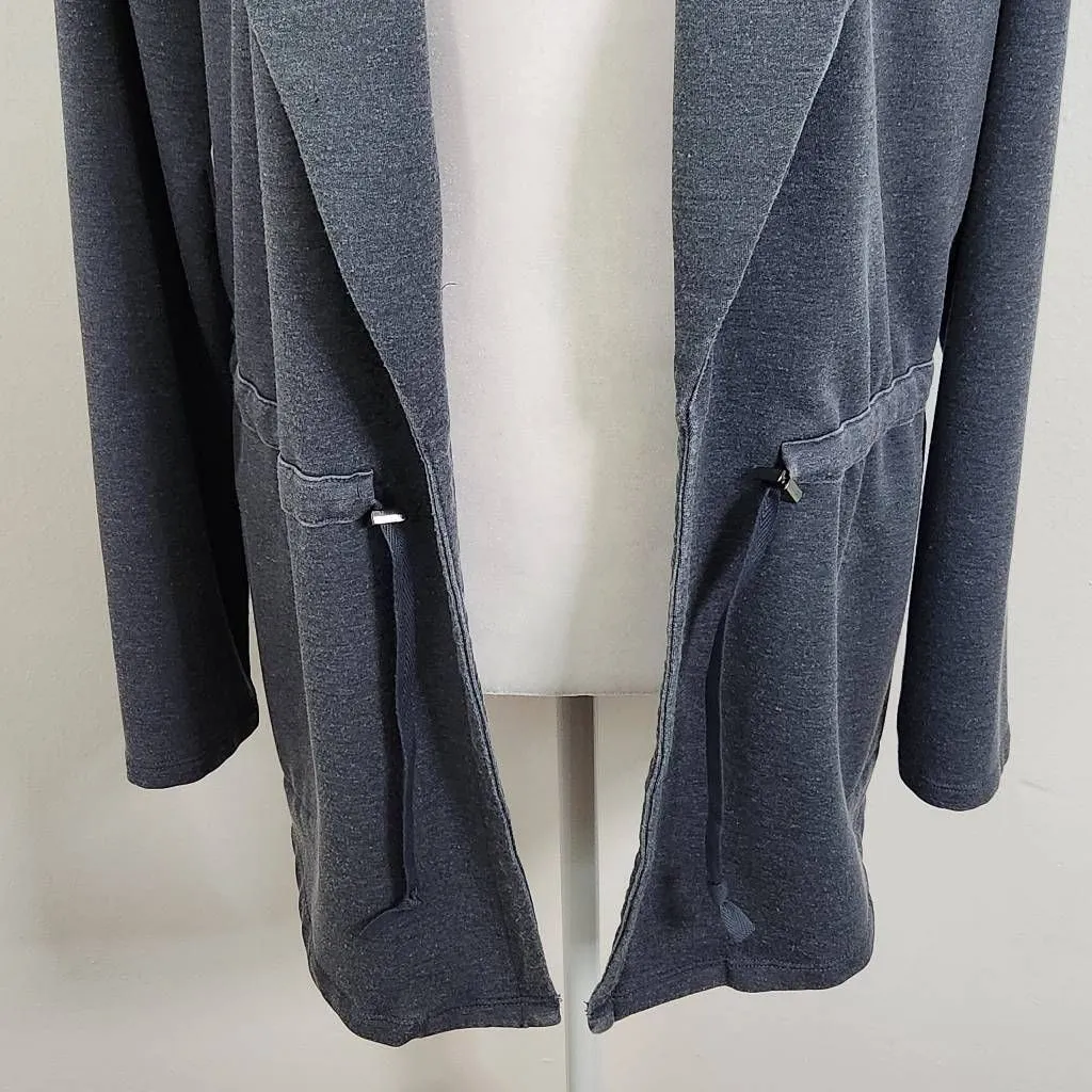 AnyBody Washed French Terry Dark Blue Shawl Collar Jacket Size XS - Image 3