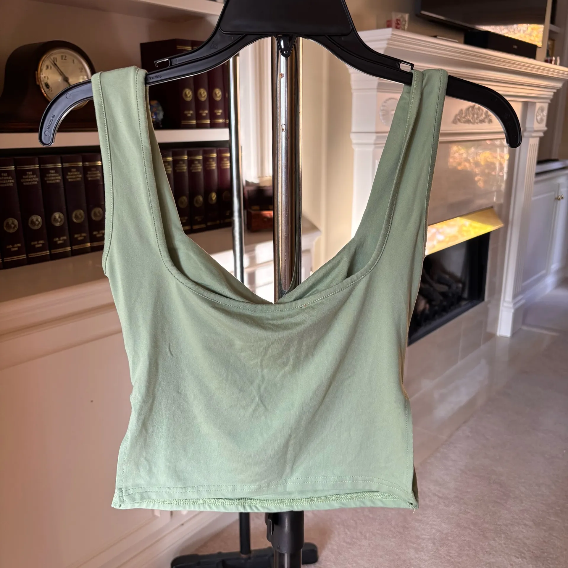 Women's Light Green Ruched Tank Top - Image 2