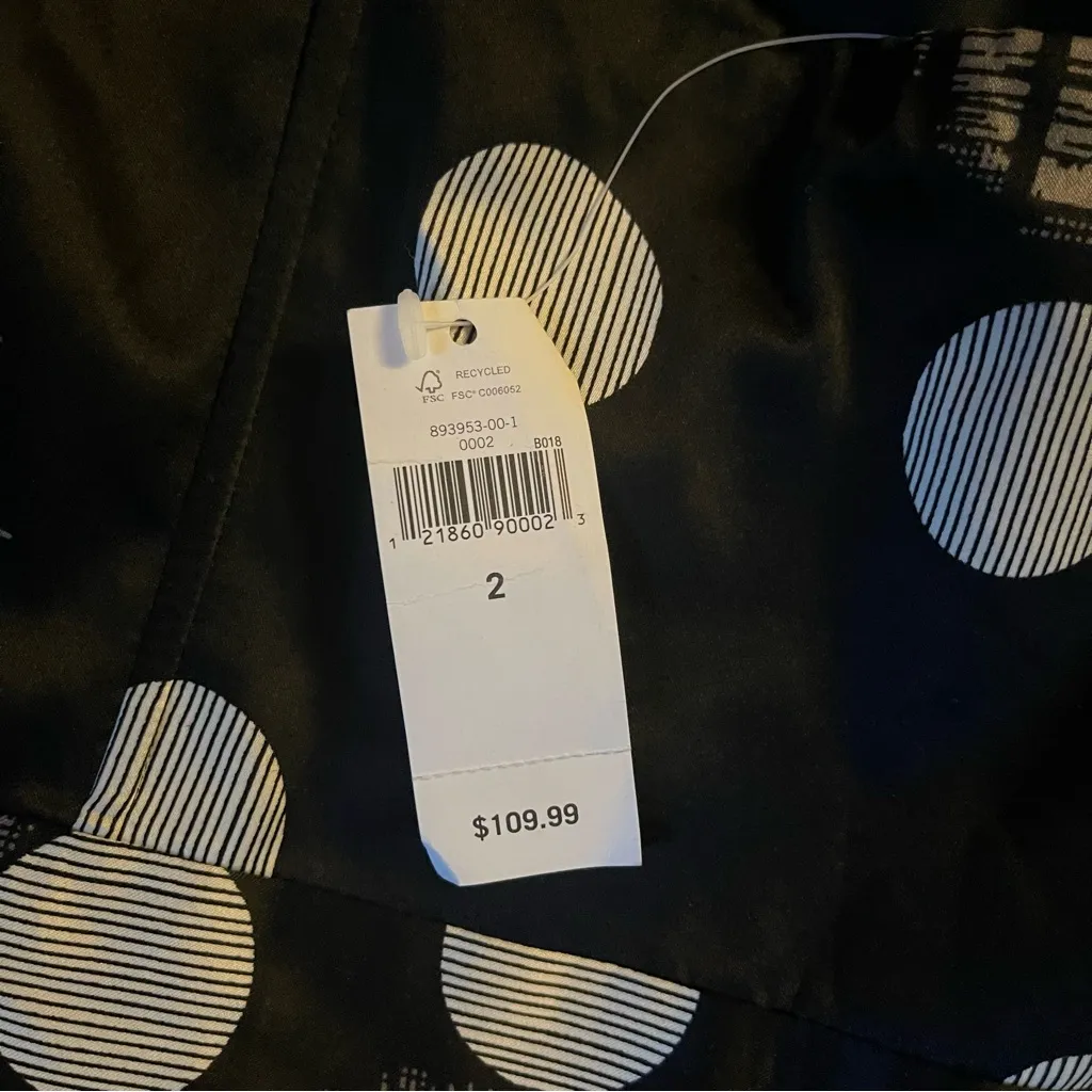 Banana Republic Women's Black White Strapless Poka Dot Print Mini Dress Sz 2 - Image 8