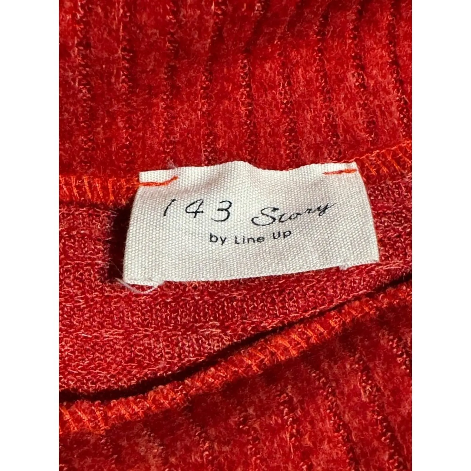 143 Story Women’s 3X/4X Plus Size Oversized Knit Sweater Pullover Ribbed Red - Image 5