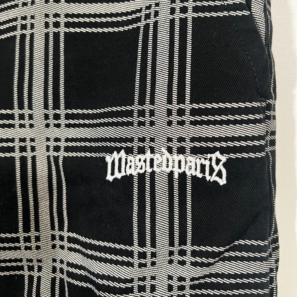 UO Plaid Pants Black and White Straight Leg Emo Goth Alternative Sz Small - Image 4