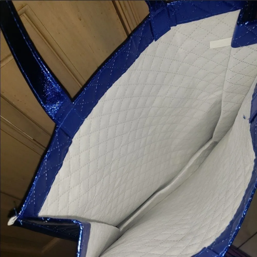 Euc LeVian blue shopping tote bag with handles - Image 4