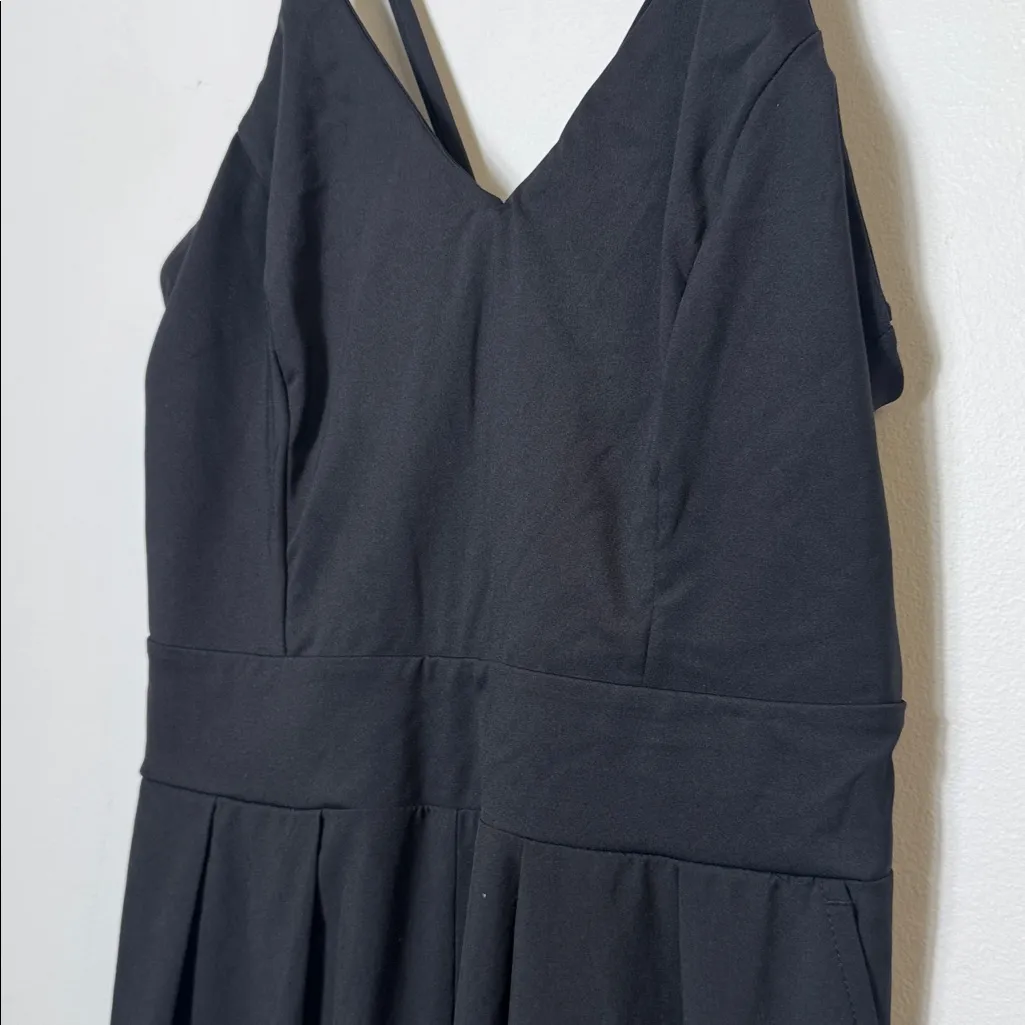 HALARA Breezeful Backless Side Invisible Zipper Pocket Wide Leg jumpsuit sz S - Image 5