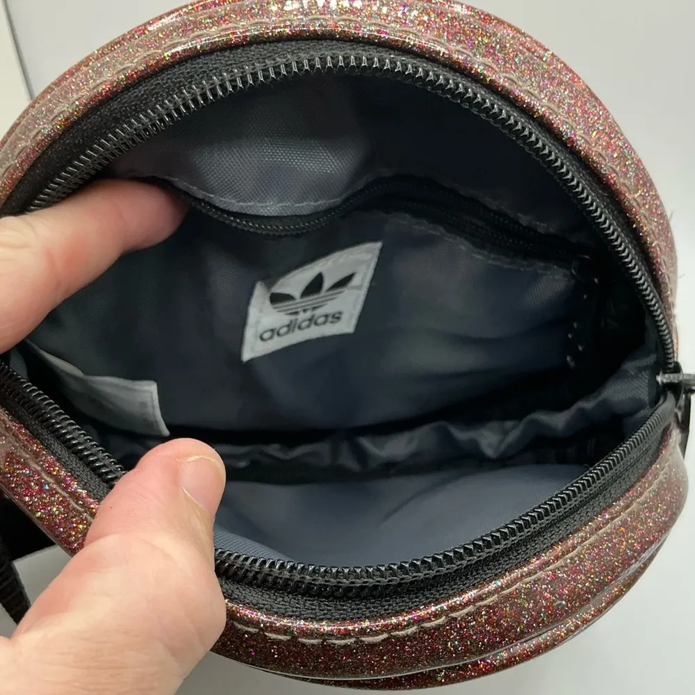 Rare HTF Authentic Adidas Glitter Round Brown Waist Bag Fanny Pack Carryall Bag - Image 3