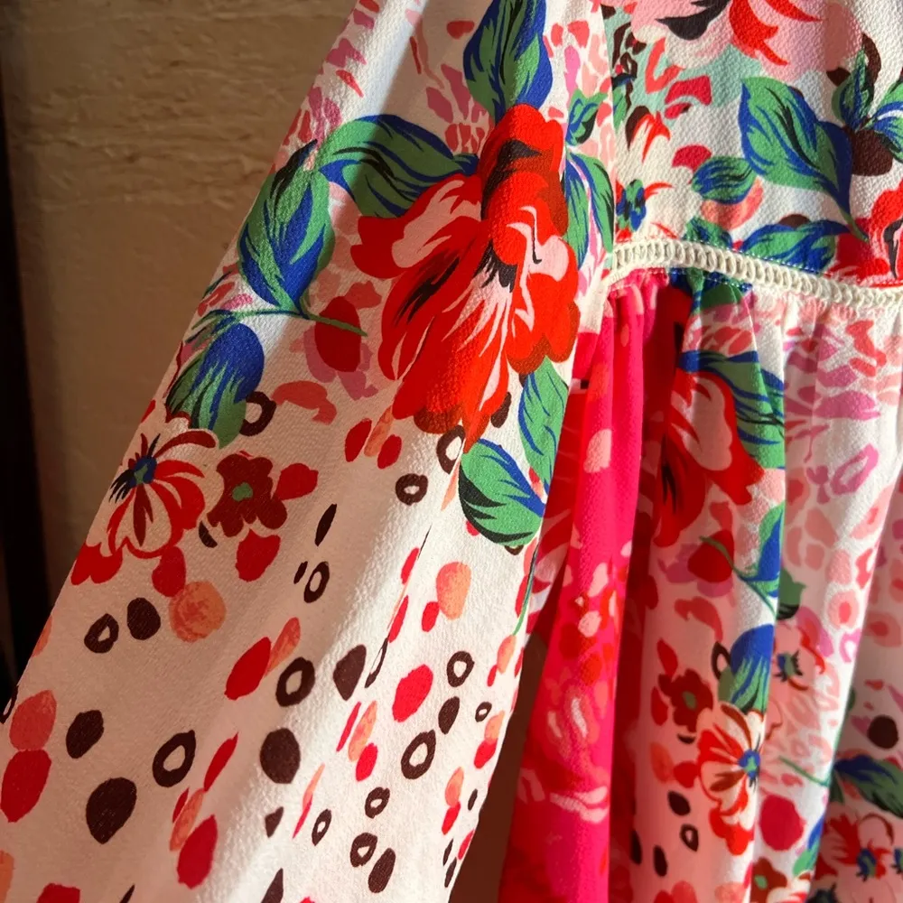 Umgee Red and Pink Bishop Sleeve Sundress - Image 5