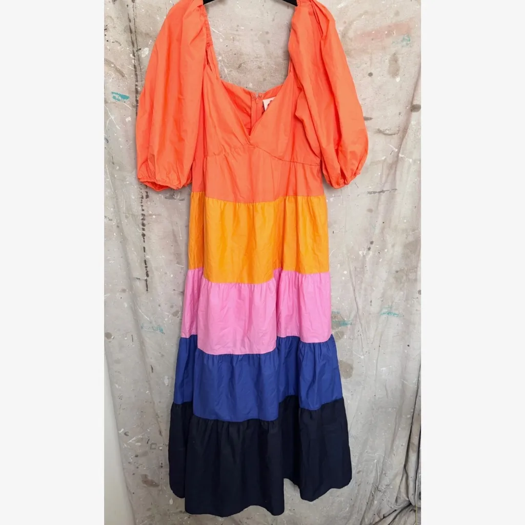 Farm Rio Tiered Colorblocked Maxi Dress - Image 3