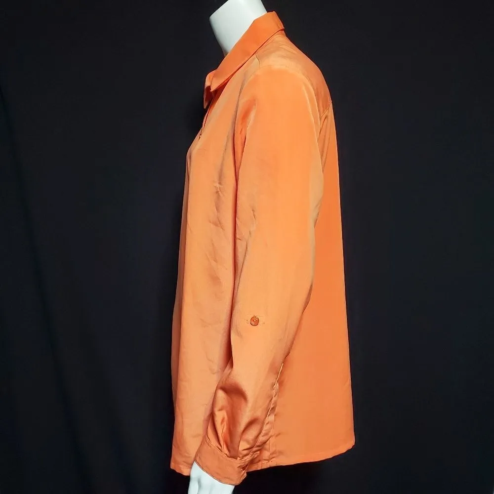 Appleseed's Orange Button Down Shirt (M) Orange Size M - Image 3