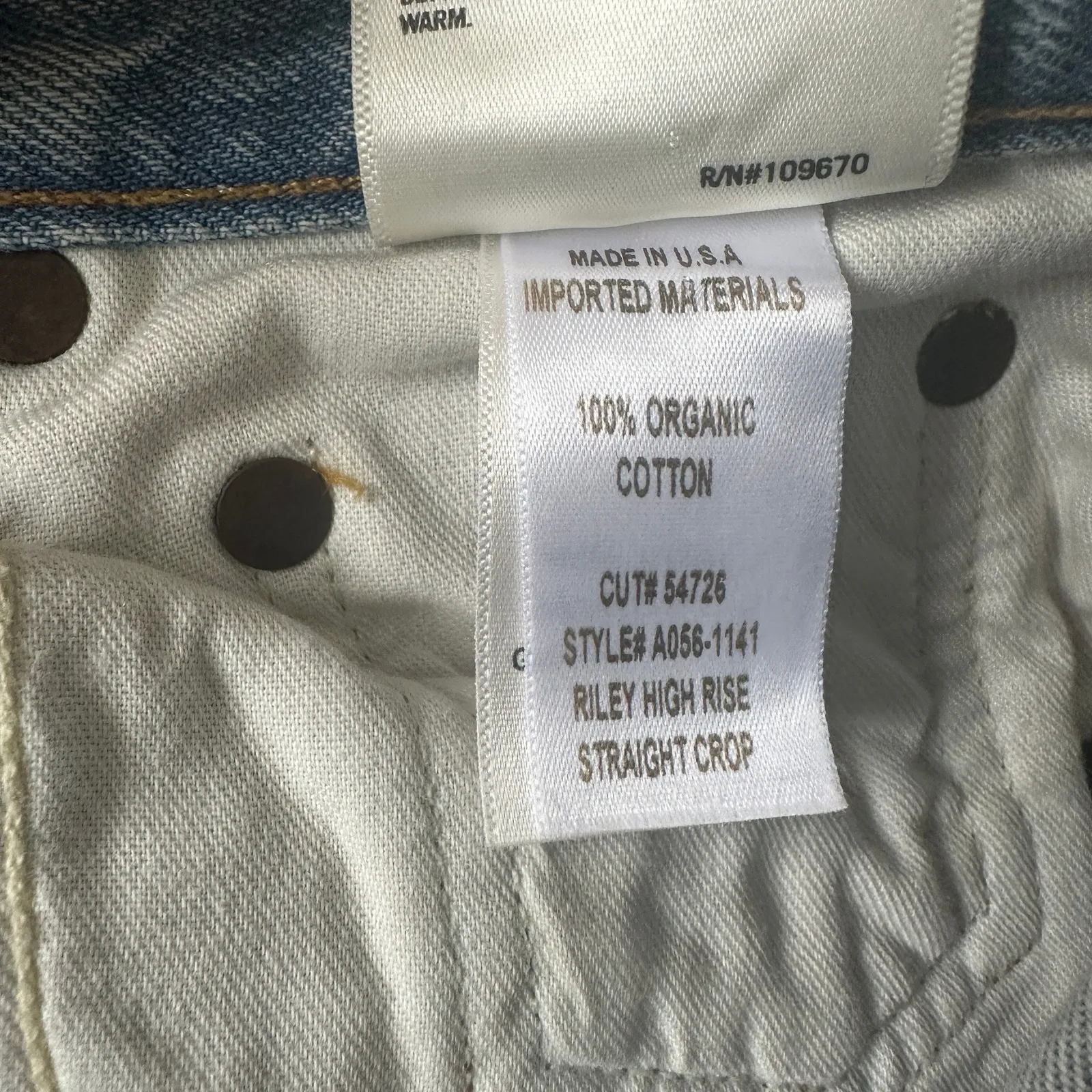 AGOLDE Riley High Rise Straight Crop Jean Clear Skies Distressed - Image 7