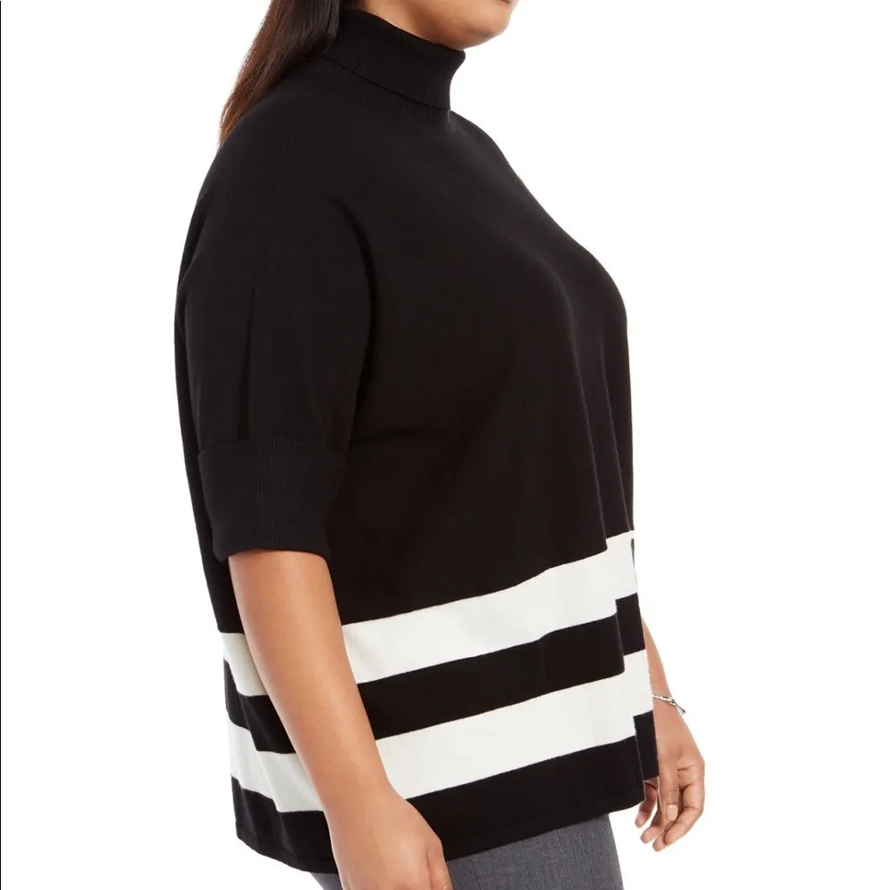 Alfani Colorblocked Turtleneck Poncho Sweater - Image 3