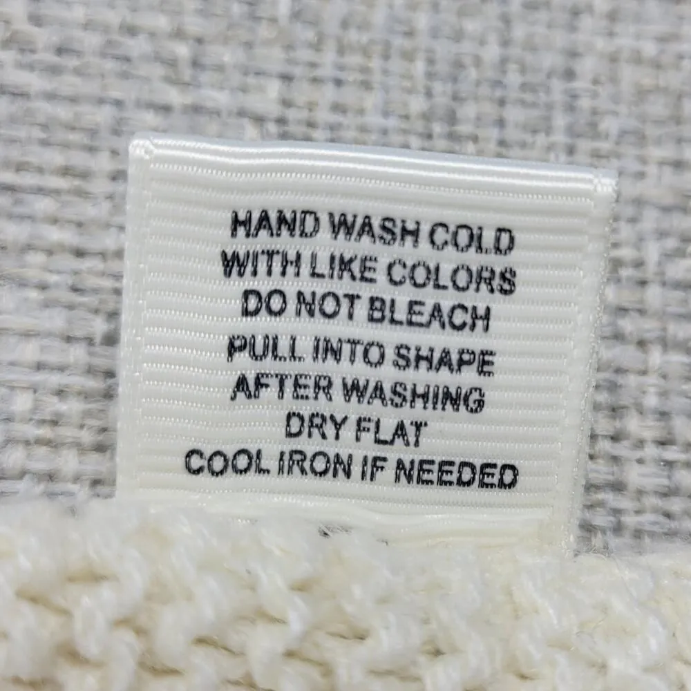 Tantrums Womens Vest One Size Ivory Wool Blend Cross Hatch Turtleneck Knit - Image 11