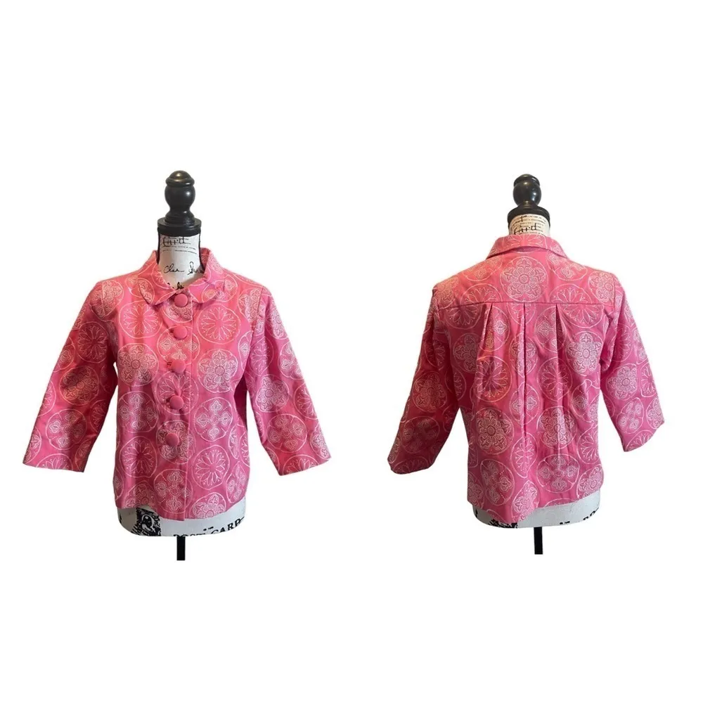 Silkland Petite Embroidered Blazer Jacket Pink Size MP Medium Petite Office - Image 11