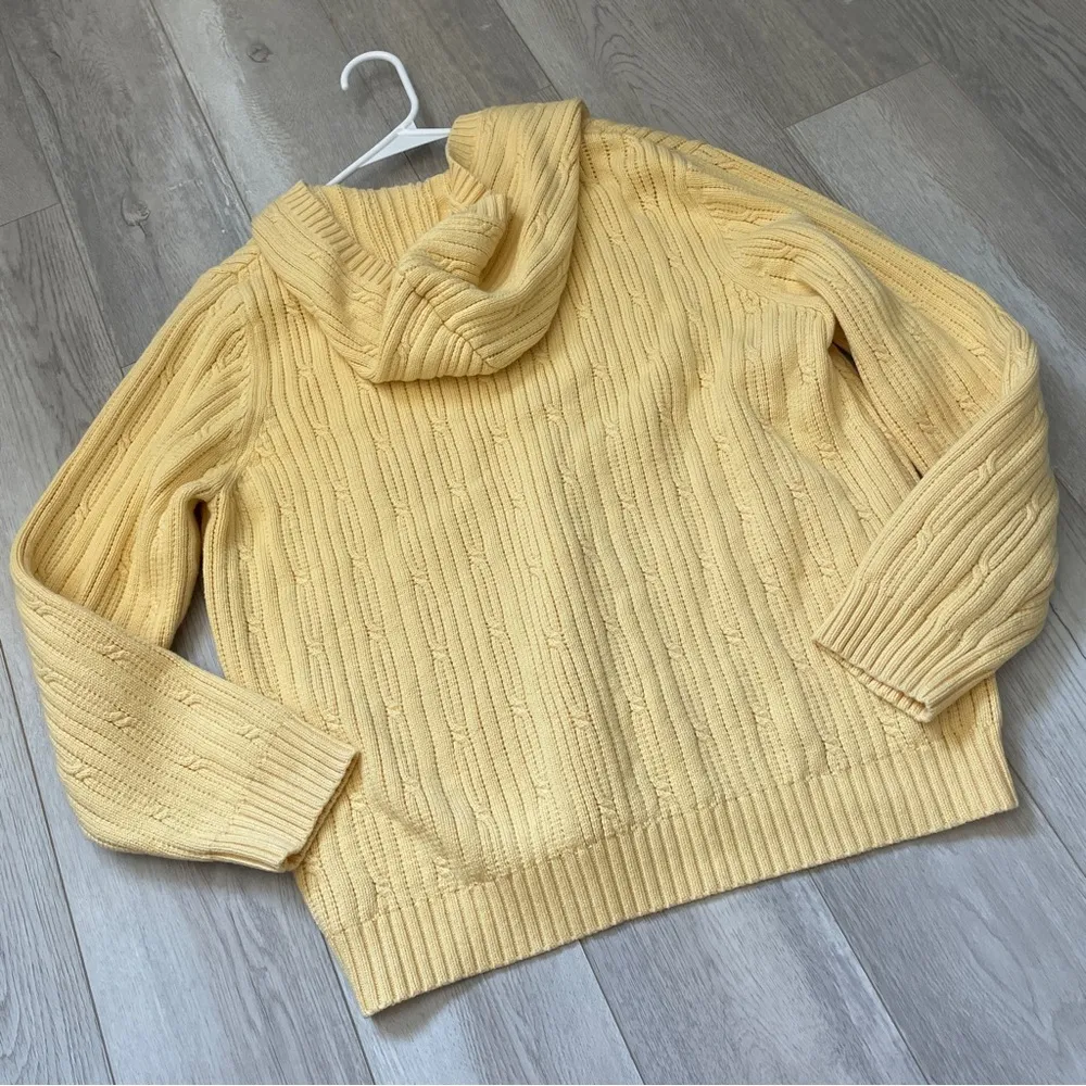 Fisherman Cableknit Sweater cotton hoodie womens Yellow (xlarge) classic heavy - Image 4