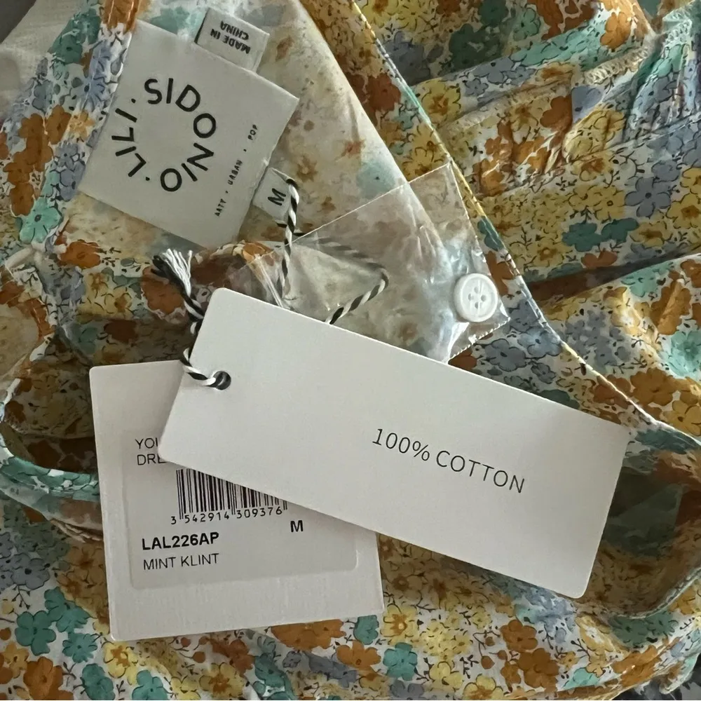 Sidonio Lili Ruffled Floral Dress in Mint Klint, Yellow Multi Size M New w/Tag Size M - Image 10