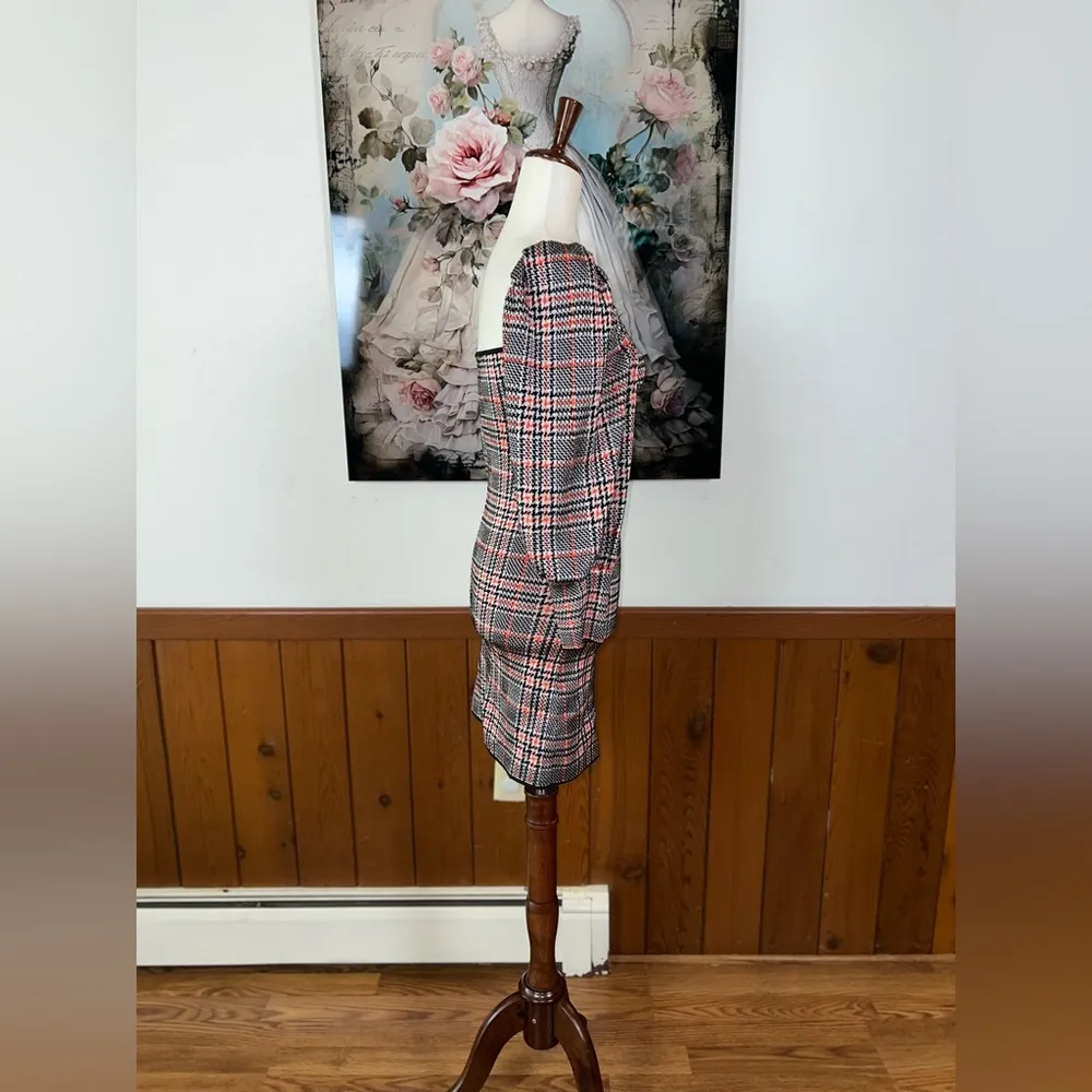 Funky ZARA Plaid Puff Sleeve Knit Sweater Mini Dress! - Image 5