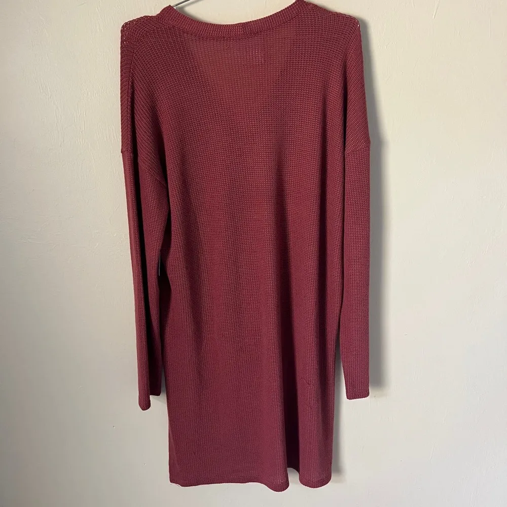 NWT Sadie & Love Red High Low Button Front Knit Sweater Size M Size M - Image 2
