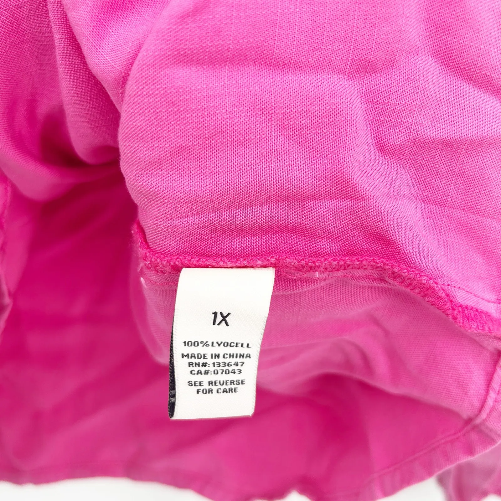 Serra Retreat Womens‎ Lyocell Beachy Boho Point Mugu Peasant Blouse 1X Pink - Image 6