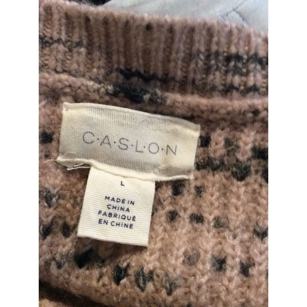 Caslon  Size Large L Comfy Soft Light Pink Bulk Sweater Pull Over - Image 3