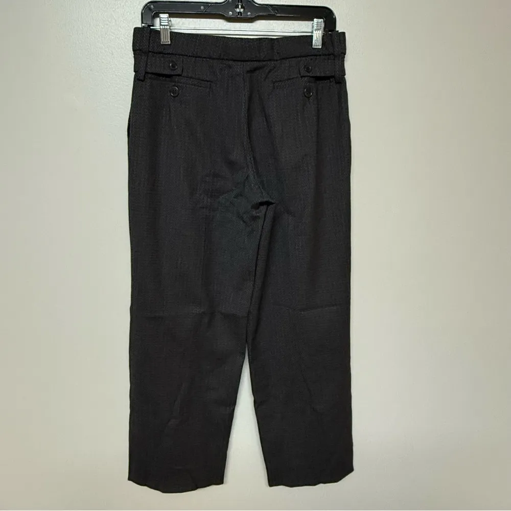 Chloe Vintage Womens Cropped Wide Leg Wool Trousers Anthracite Brown Tweed Sz 38 - Image 4