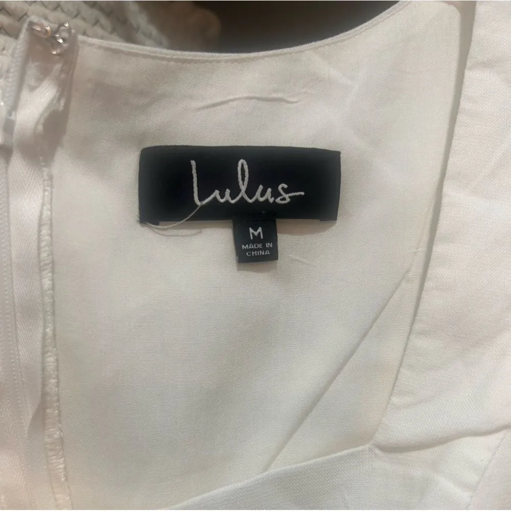 White Cotton Puff Sleeve
Button-Front Midi Dress NWT - Image 5