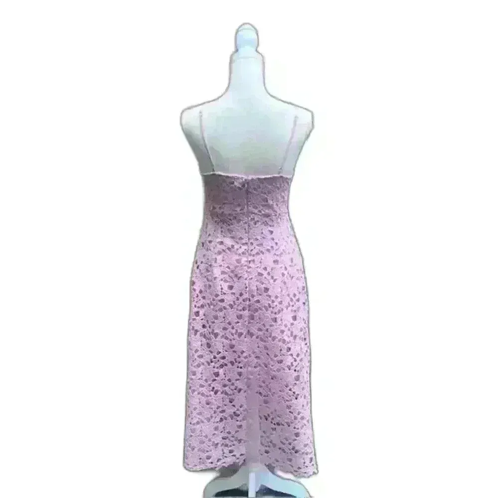 ASTR the Label Lace Light Pink Crochet Lace Midi Dress Woman's Size Medium - Image 4