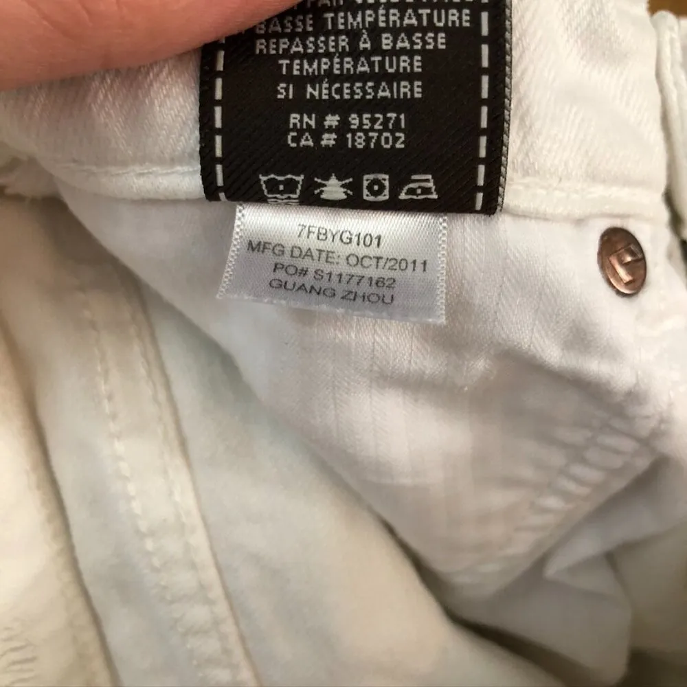 7 FOR ALL MANKIND 7FAM Roxanne Skinny Jeans White Cropped Crop Ankle Y2K sz 24 - Image 7