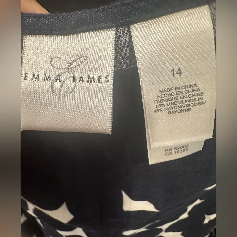 EUC Emma James Polka Dot High Waisted Art Deco Skirt dark navy blue & white  14 - Image 3