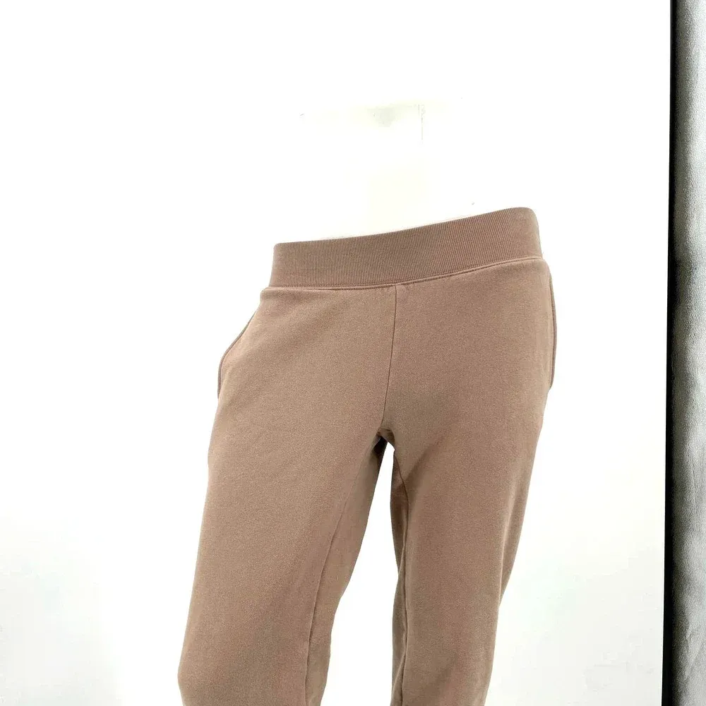 Aritzia Tna Cozy Fleece Boyfriend Cuffed Sweatpants Joggers Tan Taupe Size 2XS‎ - Image 2