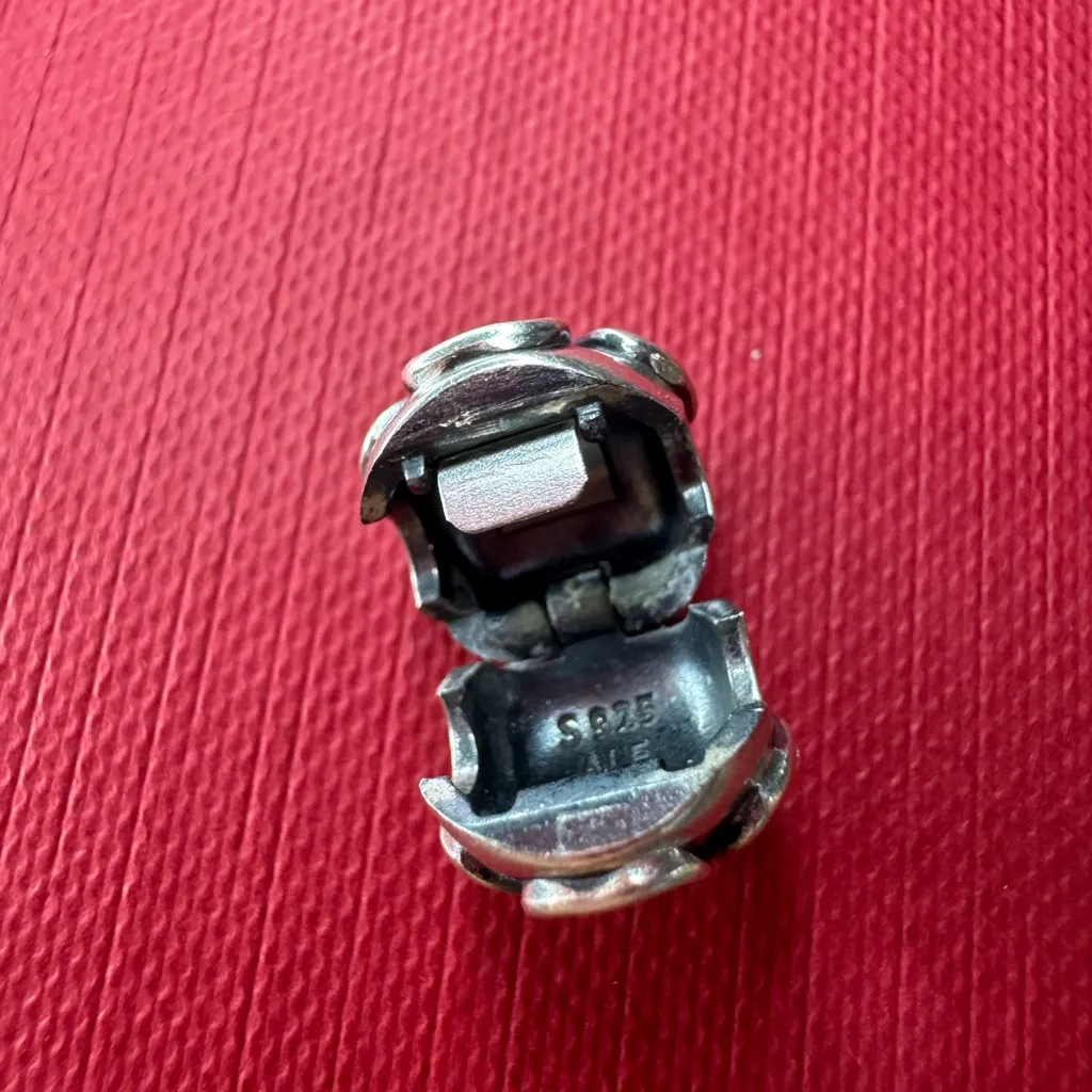 Retired Pandora Sterling Bead Charm 925 Pink Cherry Blossom Clip 791041EN40 - Image 2